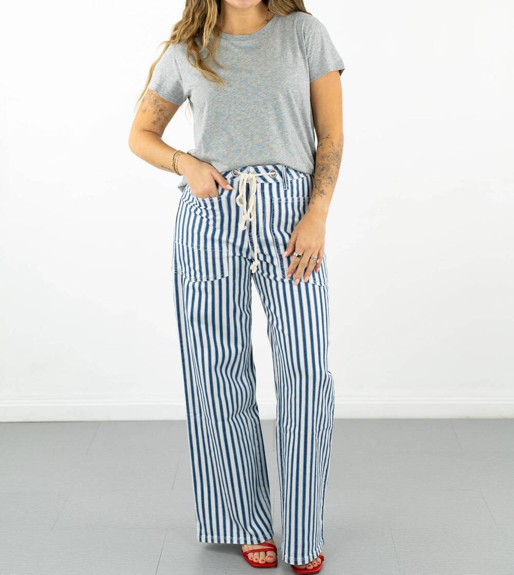NEW BAYEAS tamsin wide leg woven pants in blue